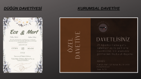 size istediğiniz şeye ve tarza göre bir davetiye yapabilirim