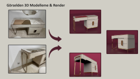 3D Mobilya Modellemesi & Render