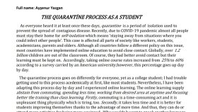How is a student's quarantine process?