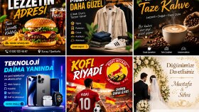sosyal medya için modern tasarımlar hazırlarım