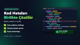 kod hatalarınızı çözer ve birebir yazılım dersi veririm