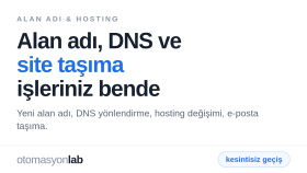 alan adı, DNS ve site taşıma işlerinizi yaparım