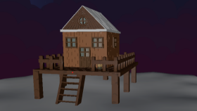 3D Dağ Evi Tasarımı