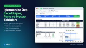 işletmenize özel formüllü Excel rapor ve tablo hazırlarım