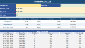 Excel ile Dinamik Boyahane Veri Analiz Yazılımı 