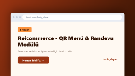 Reicommerce - QR Menü & Randevu Modülü