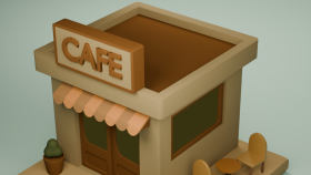 Blender ile Yapılmış Şirin Kafe 3D Model