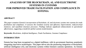 ANALYSIS OF THE BLOCKHAIN ELECTRONICS SYSTEMS