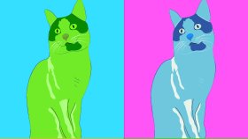 Renkli pop art- kedi