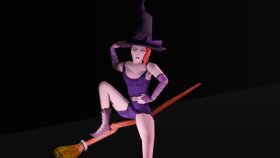 Purple Lover Witch Character Model