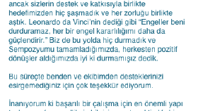 Teşekkür Metni