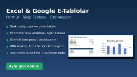 Stok ve Satış Takip Tablosu - Excel Pano