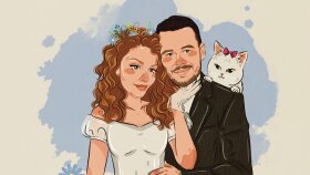 Davetiye İçin Çift Çizimleri