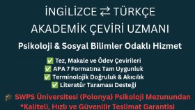 İngilizce-Türkçe akademik makale ve rapor çevirisi sunuyorum