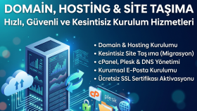 profesyonel domain, hosting kurulumu ve site taşırım
