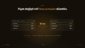 Panelden fiyat güncelleme: 10 saniyede menüde (örnek)