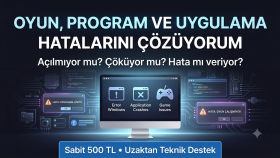 oyun, program ve uygulama hatalarını çözerim