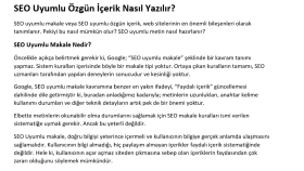 SEO Uyumlu Özgün İçerik Nasıl Yazılır?