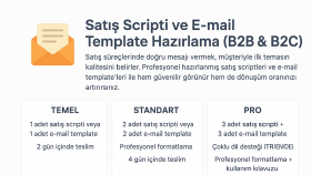 satış scripti ve email template hazırlayabilirim