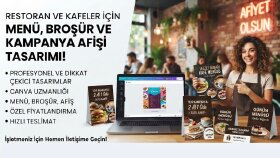 restoran ve kafeler için menü ve afiş tasarlarım