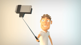 Selfie çeken karakter intro