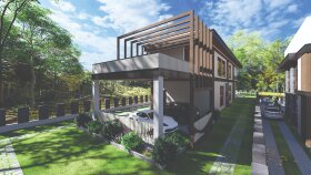 İncek’te yer alan villa için dış mekan render çalışması