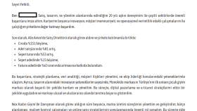 Satış Direktörü olan müşterimiz için profesyonel ön yazı 