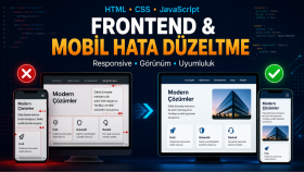 frontend ve mobil uyumluluk hatalarını düzeltirim