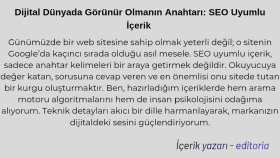 Dijital Dünyada Görünür Olmanın Anahtarı: SEO Uyumlu İçerik