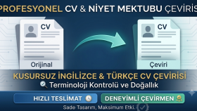 CV ve niyet mektuplarınızı profesyonel çevirisini yaparım