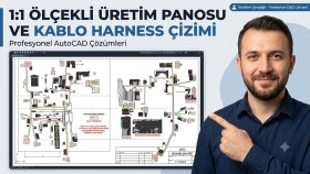 AutoCAD ile 1:1 kablo harness ve üretim panosu çizimi yparım