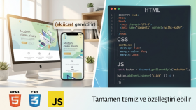 sizin için modern ve responsive web sitesi kodları yazarım