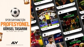 spor sayfanız için maç, transfer ve haber görseli tasarlarım