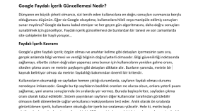 Google Faydalı İçerik Güncellemesi Nedir?