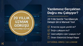 20 yıllık tecrübemle detaylı QA & manuel test yapıyorum