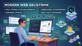 Next.js ile modern web sitesi geliştiriyorum