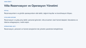 Villa Rezervasyon ve Operasyon Yönetimi
