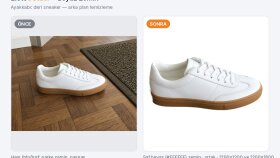 Sneaker: parke zeminden saf beyaz fona