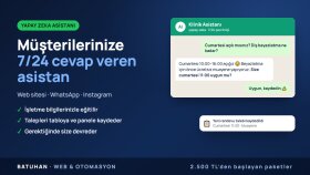 web sitenize ve WhatsApp'ınıza yapay zeka asistanı kurarım