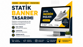 modern ve dikkat çekici statik banner tasarlarım