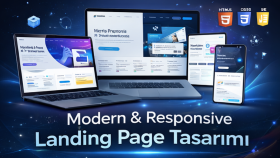 modern ve responsive landing page tasarlarım