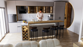Aslan Apartment - Amerikan Mutfak Tasarım