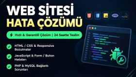 web sitenizdeki kod ve tasarım hatalarını hızlıca çözerim