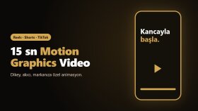 Reels ve Shorts için 15 sn motion graphics video hazırlarım
