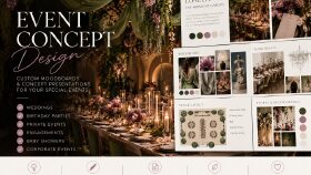 özel etkinlikleriniz için konsept ve moodboard hazırlarım