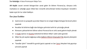 4 Gece Promosyon İtalya Turu