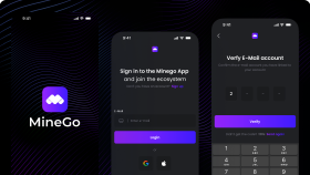 MineGo Crypto Cloud Mining - Event Mobile App UI/UX Tasarımı