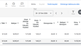 Hizmet Firması 3 günlük 245tl Reklam Harcamasıyla 26 Dönüşüm: Google Ads 