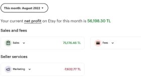 Etsy'de Bazı İstatisliklerim 