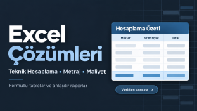 Excel ile Teknik Hesaplama, Metraj ve Maliyet Analizi